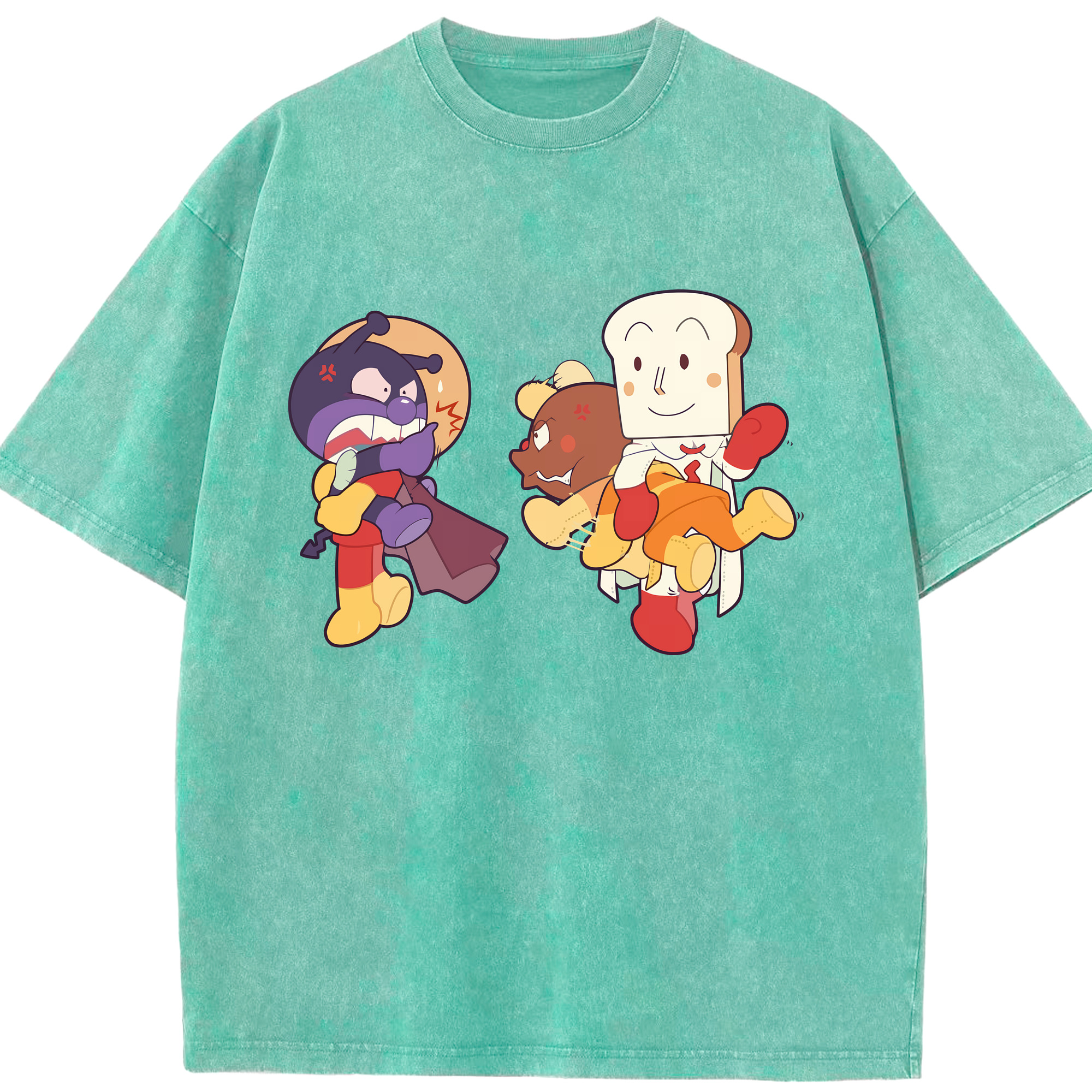 （画像用） アンパンマン Anpanman 綿100% ヴィンテージ風 半袖Tシャツ（フロントプリント）